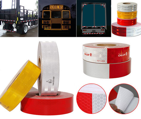 2 inç Elmas Sınıfı Kendinden Yapışkanlı Güvenlik Radyum Rulo 3-5 Yıl Artı Kalite ECE Retro Yansıtıcı Bant Mikro Prizmatik PET