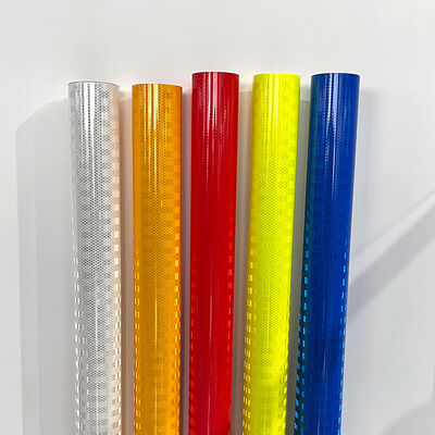 Otobüs trafik işaretleri için Yüksek Görünürlük Floresan Kireç Sarı Yeşil Akrilik Prizmatik Yansıtıcı Kaplama