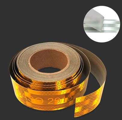 5cm 7.5cm 10cm Suudi Arapca Yansıtıcı Uyarı Sarı Güvenlik Teypleri SASO 2913 Metallized Truck Yansıtıcı Teypler Araçlar için